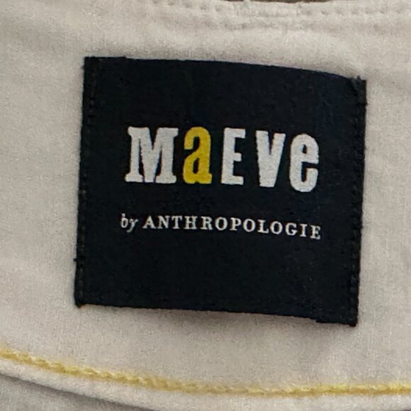 Anthropologie The Colette Linen Blend Crop Wide-Leg Pants Maeve Chalk White 29 - Picture 13 of 15